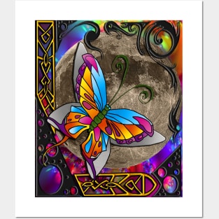 Butterfly at night Posters and Art